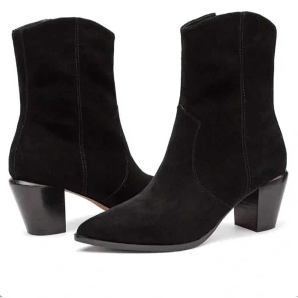 Paolo Wynn Western Suede Ankle Boots Booties Sz6.5M